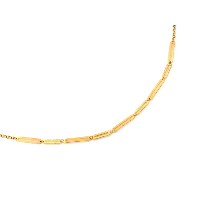 Złoty naszyjnik wstawka z dużych ogniw modny na czasie 