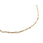 Złoty naszyjnik z perłami długi 