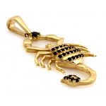 Zawieszka złota skorpion z czarnymi cyrkoniami