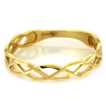 Złoty pierścionek 375 pleciona obrączka elegancka 9k