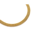 Naszyjnik złoty szeroki z łączonym splotem korda