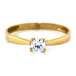 Złoty pierścionek 585 z oczkiem delikatny subtelny na zaręczyny