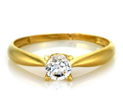 Złoty pierścionek 585 z cyrkonią na zaręczyny
