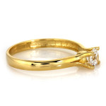 Zaręczynowy złoty pierścionek 585 z jedną cyrkonią