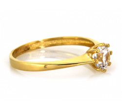 Złoty zaręczynowy pierścionek z cyrkonią 585