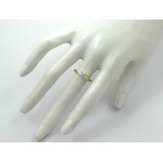 Złoty pierścionek 585 z biała cyrkonią klasyczny idealny na zaręczyny oraz na prezent
