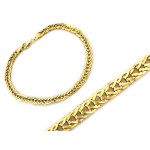 Złota bransoletka 585 łańcuszkowa szeroka błyszcząca