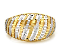 Złoty pierścionek 375 dwukolorowy
