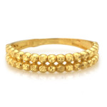 Złoty pierścionek 375 błyszczący obrączkowy z kulkami