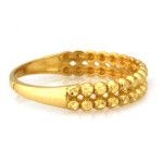 Złoty pierścionek 375 błyszczący obrączkowy z kulkami