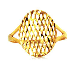 Złoty pierścionek 375 ażurowy bez kamieni nowoczesny