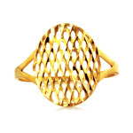 Złoty pierścionek 375 ażurowy bez kamieni nowoczesny na prezent