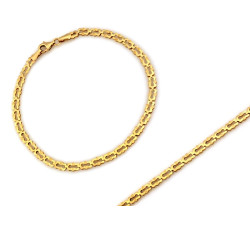 Złota bransoletka z prostokątnych elementów