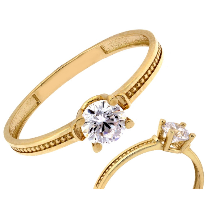 Złoty pierścionek 585 klasyczny elegancki na zaręczyny