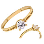 Złoty pierścionek 585 klasyczny elegancki na zaręczyny