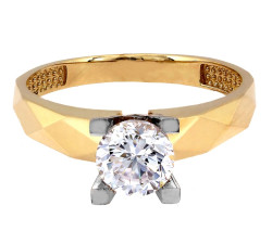 zaręczynowy pierścionek w dwóch kolorach złota