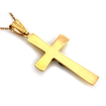 Złota zawieszka 375 krzyżyk z Jezusem w białym złocie wisiorek na łańcuszek