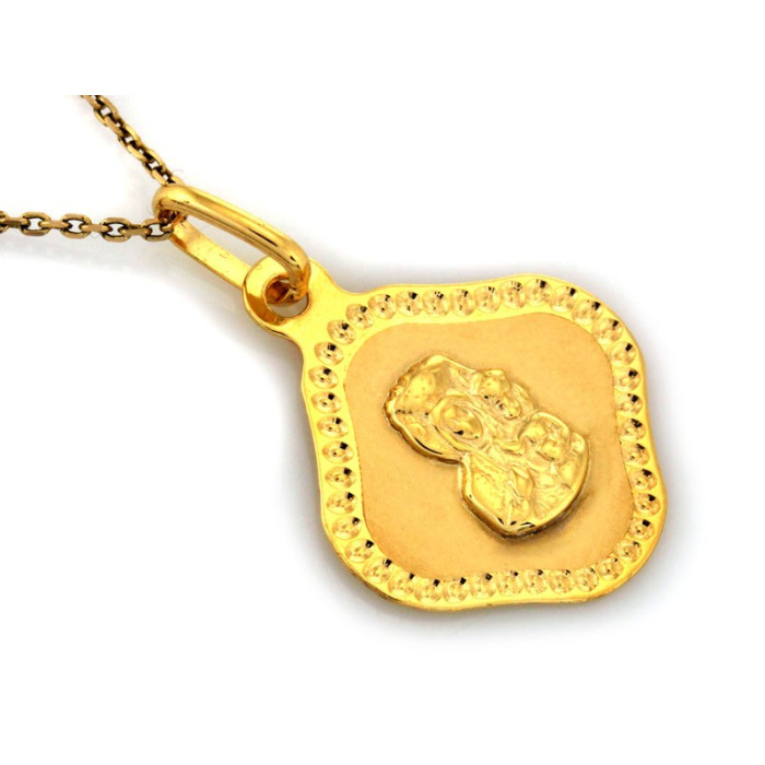 Złoty medalik 333 z Matką Boską Częstochowską Chrzest