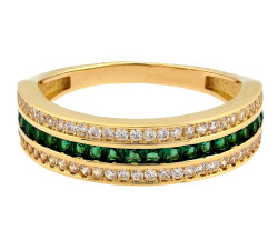 pierścionek z zielonymi cyrkoniami