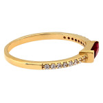 Złoty pierścionek 585 z czerwonym oczkiem delikatny subtelny