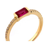 Złoty pierścionek 585 z czerwonym oczkiem delikatny subtelny