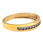 Złoty pierścionek 585 obrączka z cyrkoniami elegancka na prezent