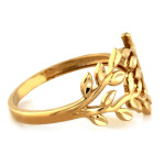 Złoty pierścionek 585 modne motywy liście gałązki rozmiar 16