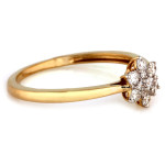 Złoty pierścionek z dwukolorowego złota z brylantami