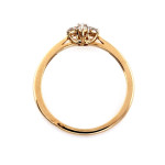 Złoty pierścionek z dwukolorowego złota z brylantami
