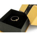Pierścionek złoty oczko w kształcie serca z brylantem 0.13 ct