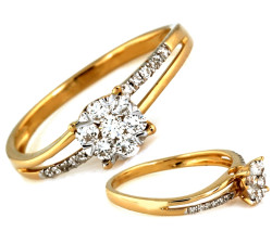 Złoty pierścionek z brylantami na zaręczyny na prezent 0.31 ct