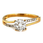 Złoty pierścionek z brylantami na zaręczyny na prezent 0.31 ct