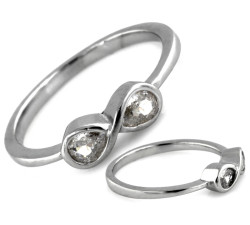 Srebrny pierścionek z nieskończonością z cyrkoniami