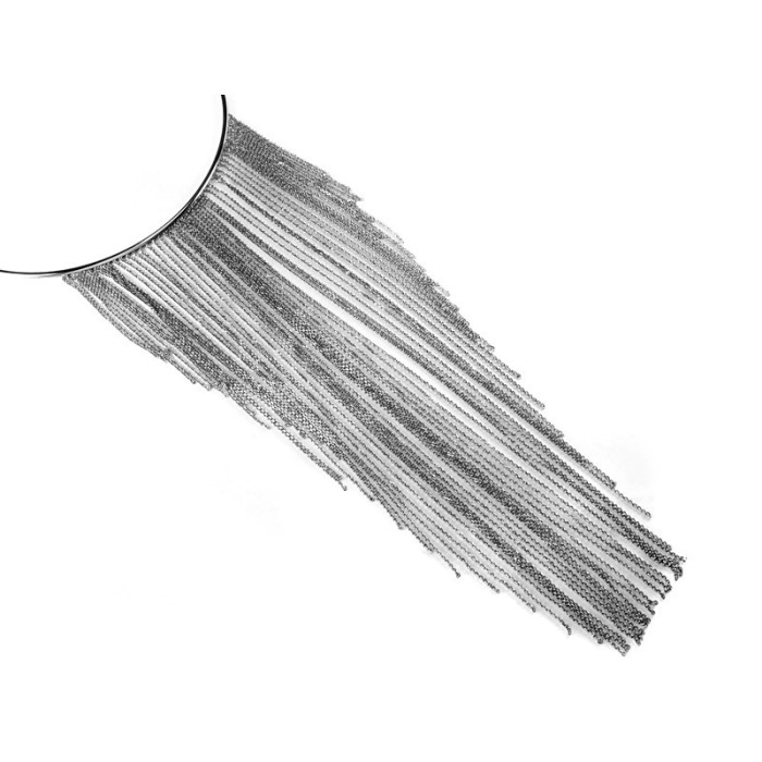 Naszyjnik srebrny choker obręcz z wiszącymi łańcuszkami
