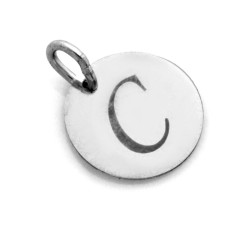 Zawieszka srebrna okrągła litera C