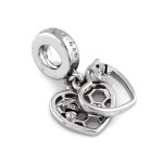Beads charms srebrna zawieszka do bransoletki dwa serca 