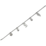 Bransoletka srebrny łańcuszek z zawieszkami z literą S