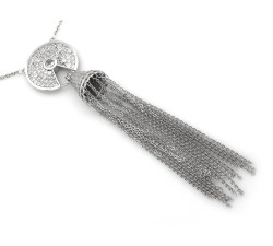 Naszyjnik srebrny z dużym efektownym wisiorem