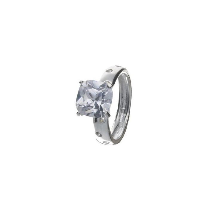 Srebrny pierścionek 925 szeroki z dużą centralną cyrkonią r 17