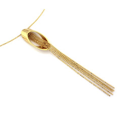Naszyjnik srebrny pozłacany z długim wisiorem krawatka