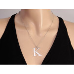 Naszyjnik srebrny z literą K