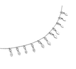 Naszyjnik srebrny z zawieszkami z rombami i cyrkoniami