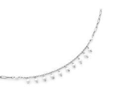 Naszyjnik srebrny z wiszącymi perełkami 