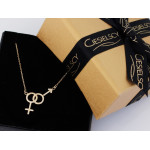Naszyjnik srebrny pozłacany z symbolem płci