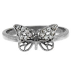 Srebrny pierścionek z ażurowym motylem 