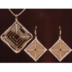 Elegancki komplet biżuterii kwadraty wysadzane cyrkoniami