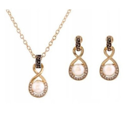 komplet biżuterii platerowanej z perłami