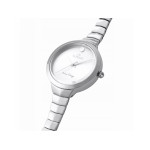 Zegarek damski biała cyrkonia i srebrna bransoleta