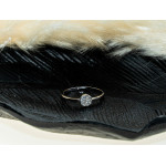Srebrny pierścionek 925 elegancki drobny pierścionek z cyrkoniowym ringiem