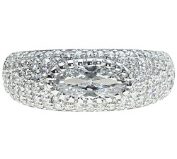 srebrny pierścionek elegancki zdobiony cyrkoniami